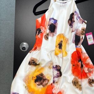 Vince Camuto Asymmetrical Dress - White with Multicolor Floral